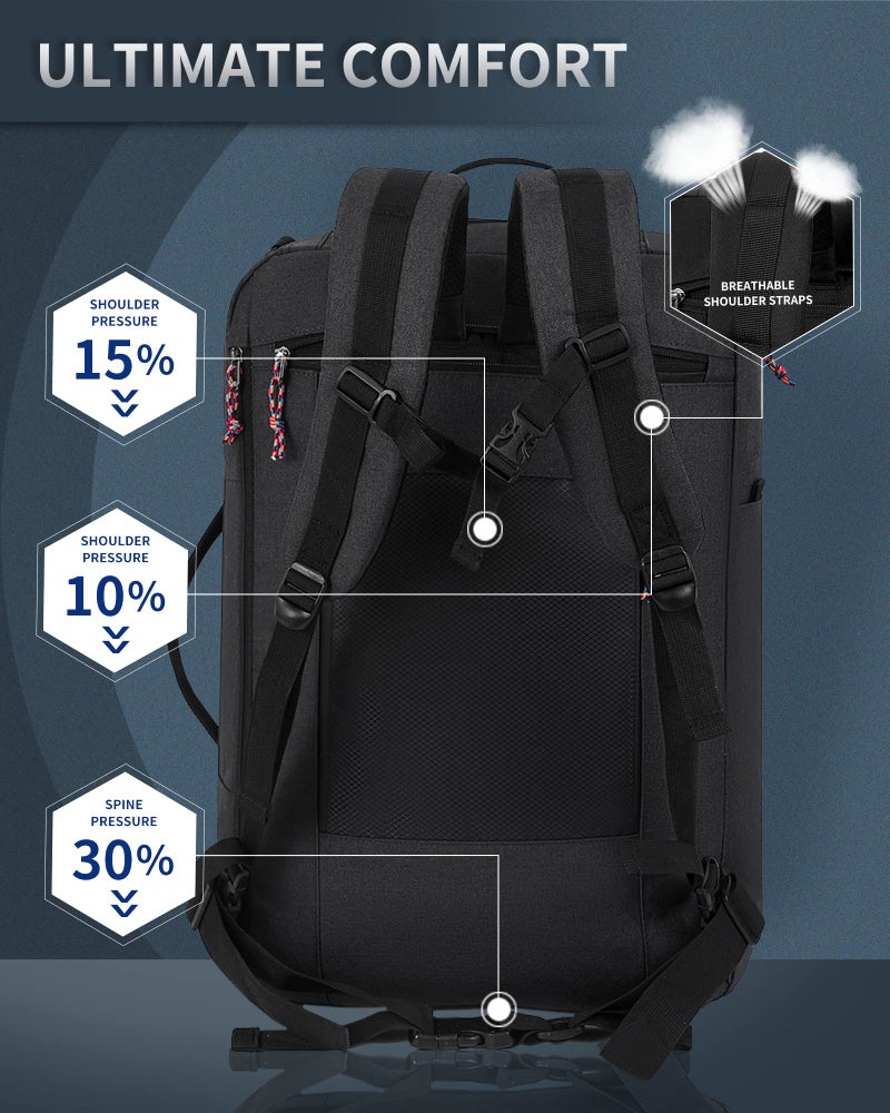 TRAILKICKER Travel Backpack Flight Approved Carry On Backpack Water Resistant Weekender Bag (Grey) - Image 4